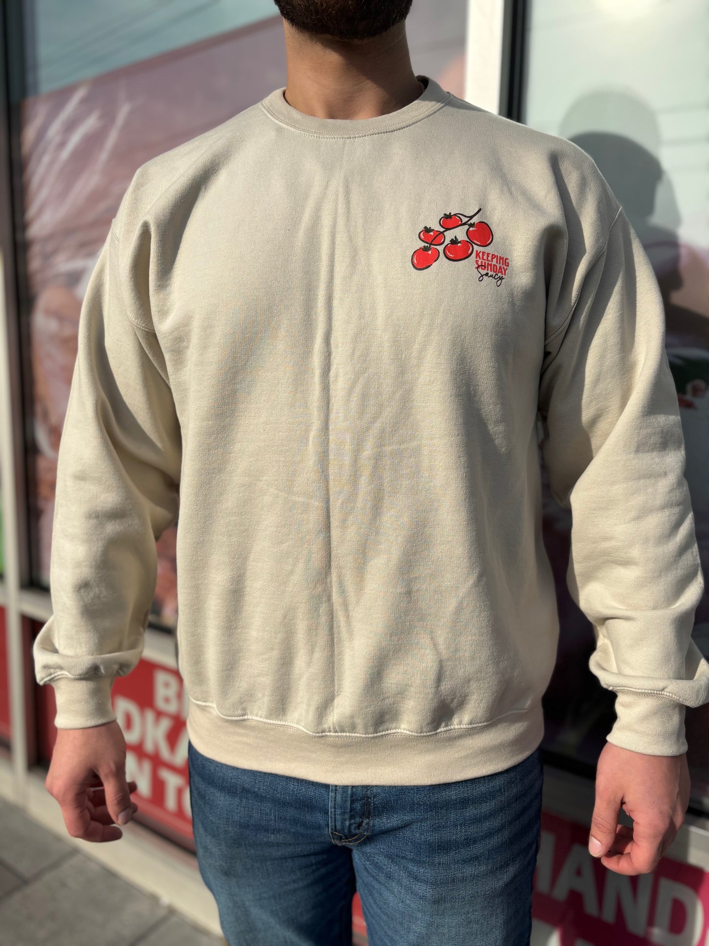 Keeping Sunday Saucy Crew Sweatshirt