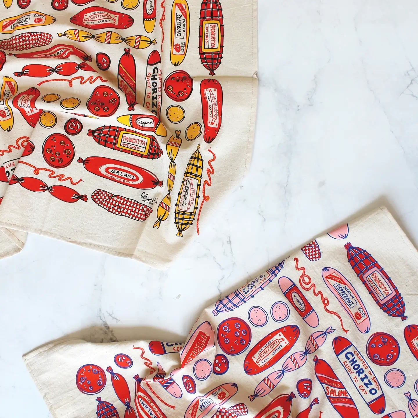 Meat Shop Screen Printed Tea Towel