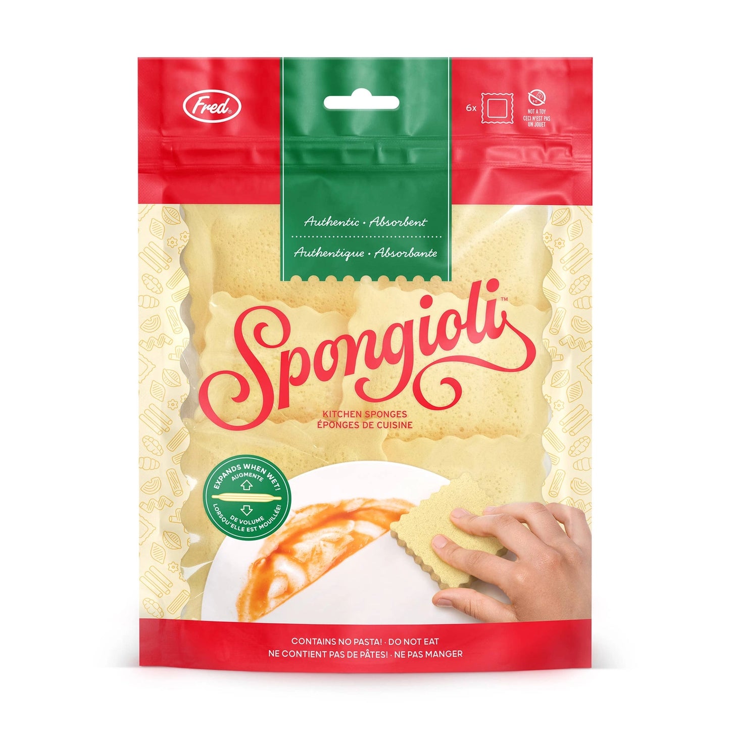 Fred & Friends Sponges - Spongioli - Set of 6 - Ravioli Compressed Sponges