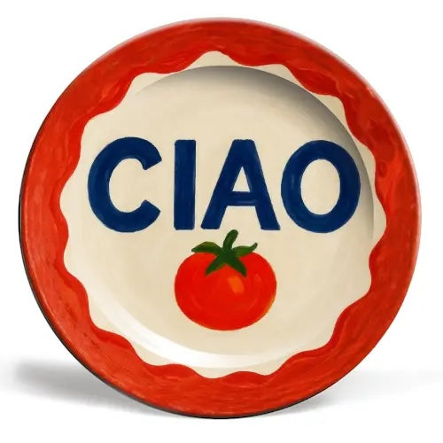 Ciao Tomato Plates by Mrs. Doodle