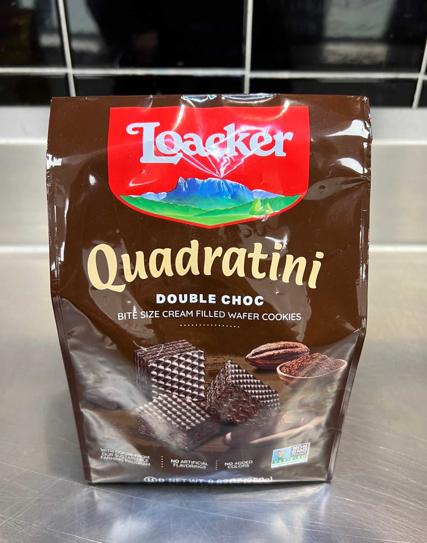 Loacker Quadratini Double Choc Bite Sized Wafers