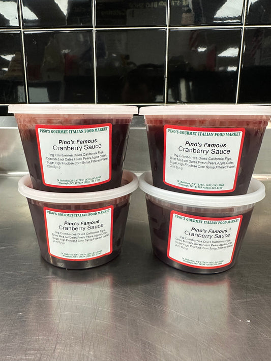 Pino's Famous Homemade Cranberry Sauce (4 containers, 16oz. each) *LAST DAY TO PLACE ORDERS BEFORE THANKSGIVING IS SUNDAY 11/24 by 6PM*