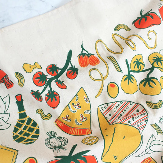 Italian for Dinner Printed Tea towel